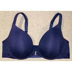 Cacique navy blue boost plunge bra size 44DD